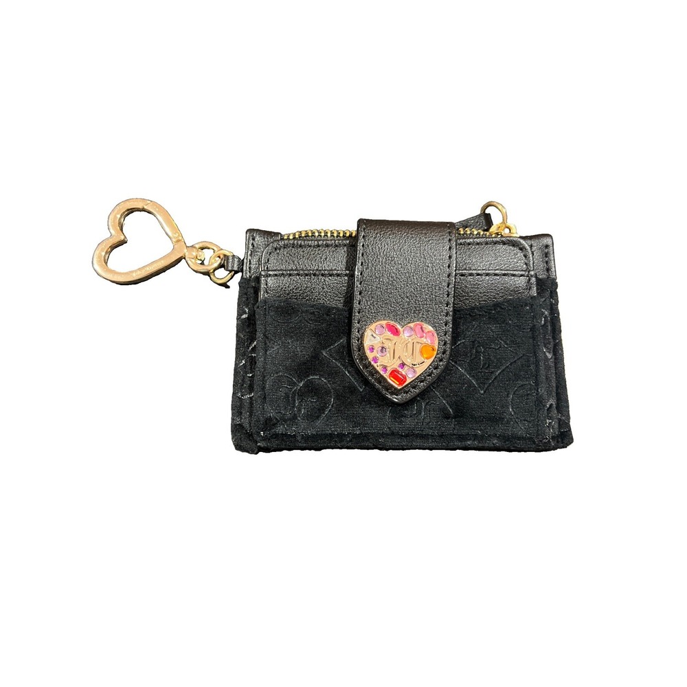 3N36/ Juicy Couture Licorice Glitz Out Tab Black Wallet Cardholder